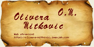 Olivera Mitković vizit kartica